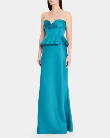 CYNTHIA ROWLEY Sydney Strapless Peplum Trumpet Gown | Thumbnail 4