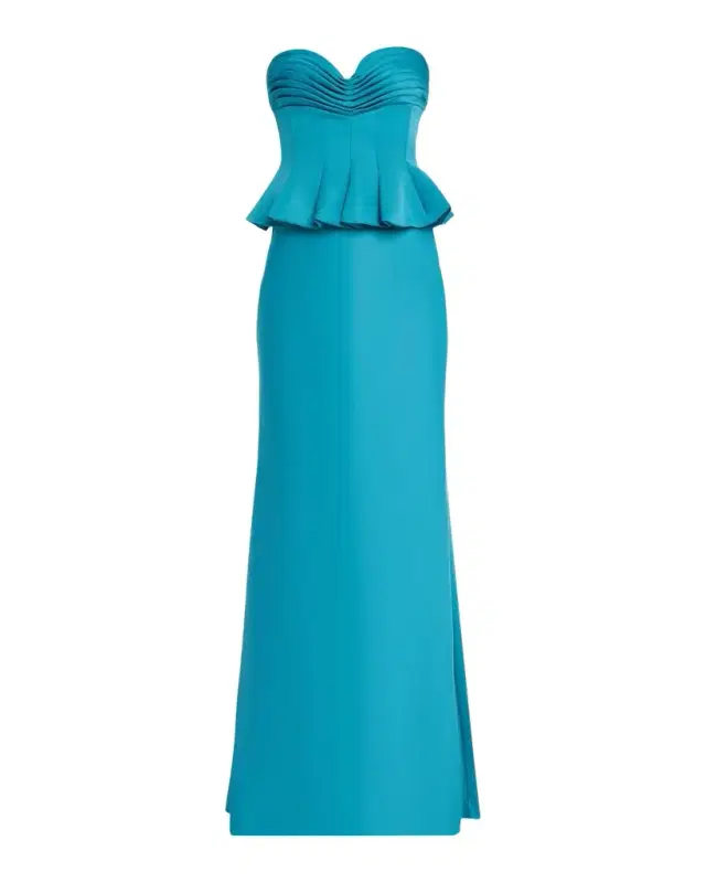 CYNTHIA ROWLEY Sydney Strapless Peplum Trumpet Gown
