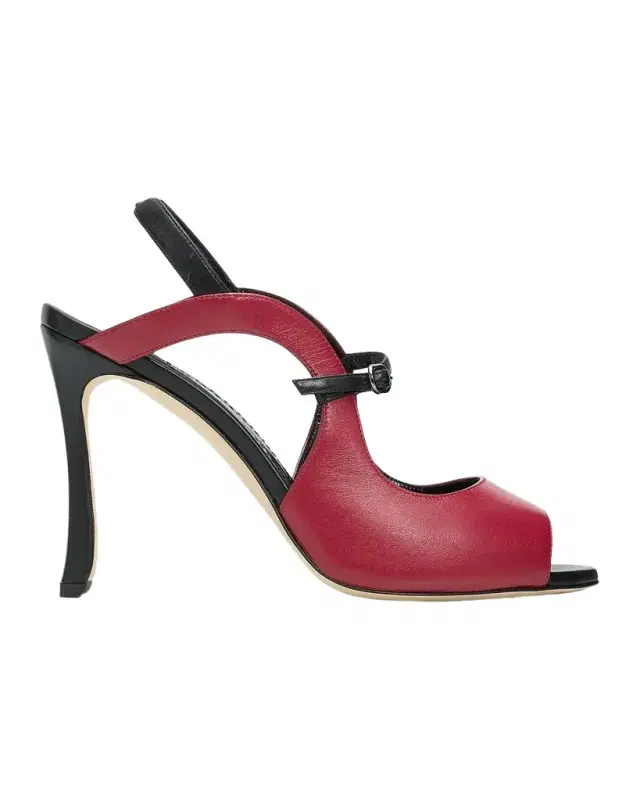 Manolo Blahnik 105mm Chungasan Leather Slingback Sandals