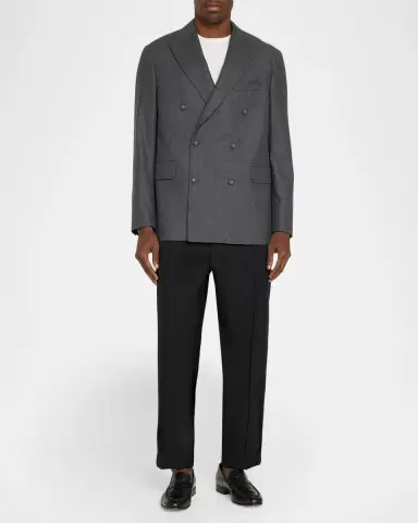 OFFICINE GÉNÉRALE Men's Wool Double-Breasted Sport Coat | Thumbnail 2 OFFICINE GÉNÉRALE Men's Wool Double-Breasted Sport Coat | Thumbnail 2