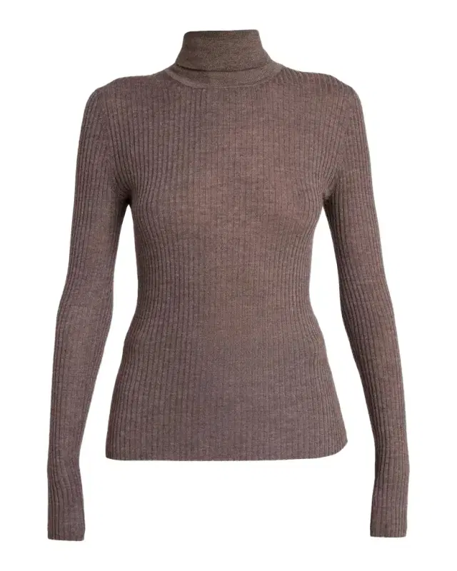 Gabriela Hearst Peppe Turtleneck Cashmere Rib Top