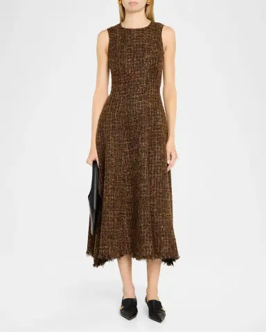 Proenza Schouler Beatrix Sleeveless Tweed Midi Dress | Thumbnail 2