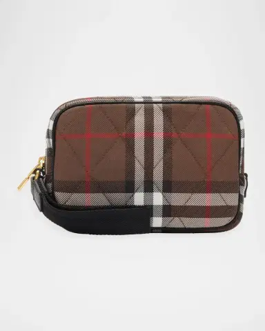 Burberry Horseshoe Quilted Check Wristlet Pouch Bag | Thumbnail 3 Burberry Horseshoe Quilted Check Wristlet Pouch Bag | Thumbnail 3