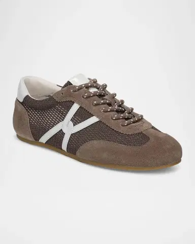 Veronica Beard Riviera Mesh and Leather Low-Top Sneakers | Thumbnail 2
