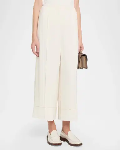 Theory Crop Pintuck Wide-Leg Pants | Thumbnail 4