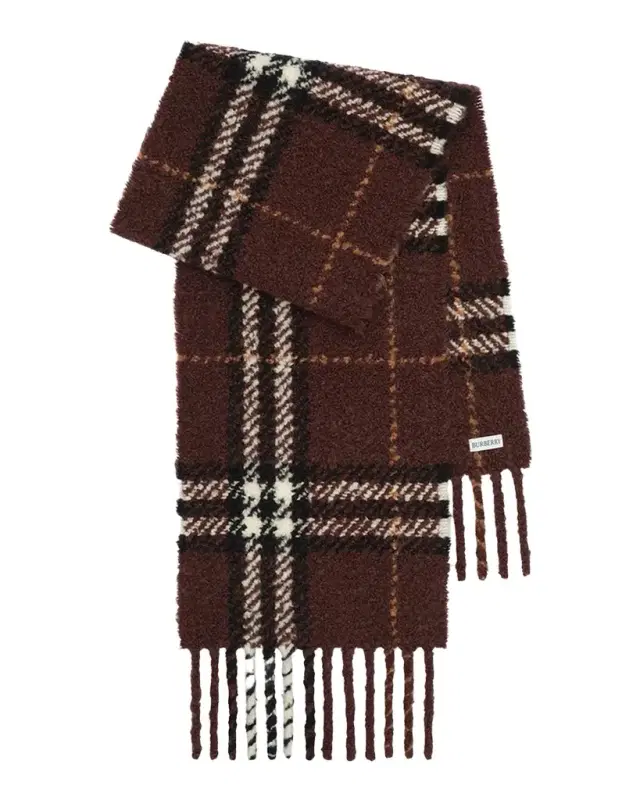 Men's Check Alpaca Wool-Blend Boucle Scarf