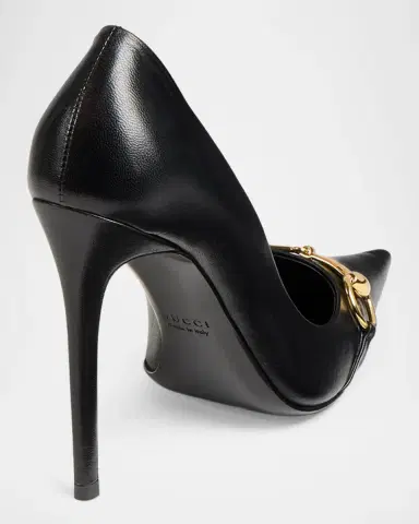 Gucci 110mm Donna Leather Horsebit Pumps | Thumbnail 2