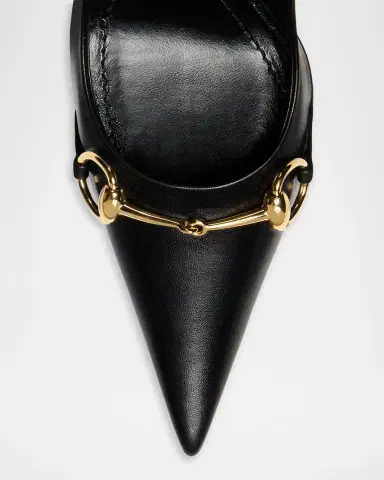 Gucci 110mm Donna Leather Horsebit Pumps | Thumbnail 3