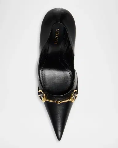 Gucci 110mm Donna Leather Horsebit Pumps | Thumbnail 4