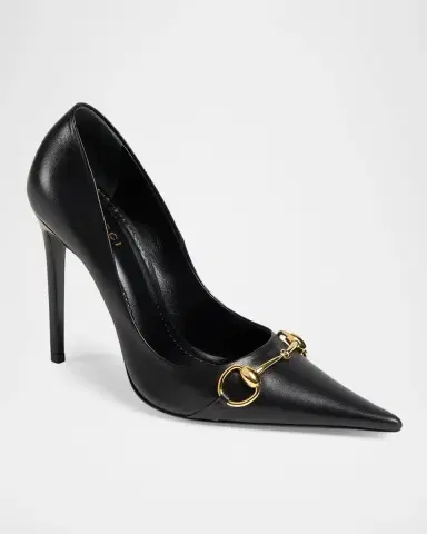 Gucci 110mm Donna Leather Horsebit Pumps | Thumbnail 5