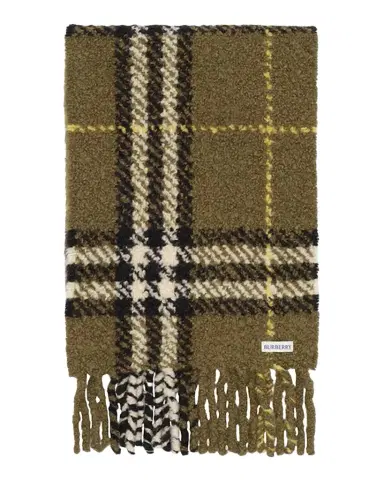 Burberry Men's Check Alpaca Wool-Blend Boucle Scarf | Thumbnail 1