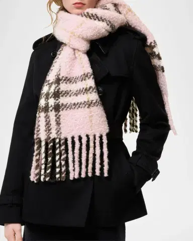 Burberry Check Wool Bouclé Scarf | Thumbnail 2
