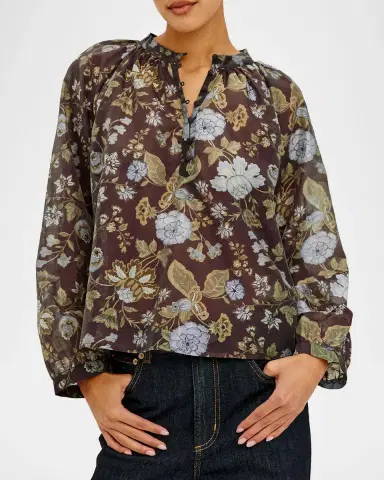 RAILS Tali Floral Band-Collar Shirt | Thumbnail 4