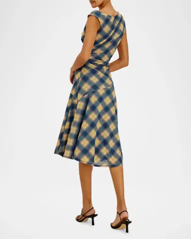 RAILS Sorra Sleeveless Ruched Plaid Midi Dress | Thumbnail 3