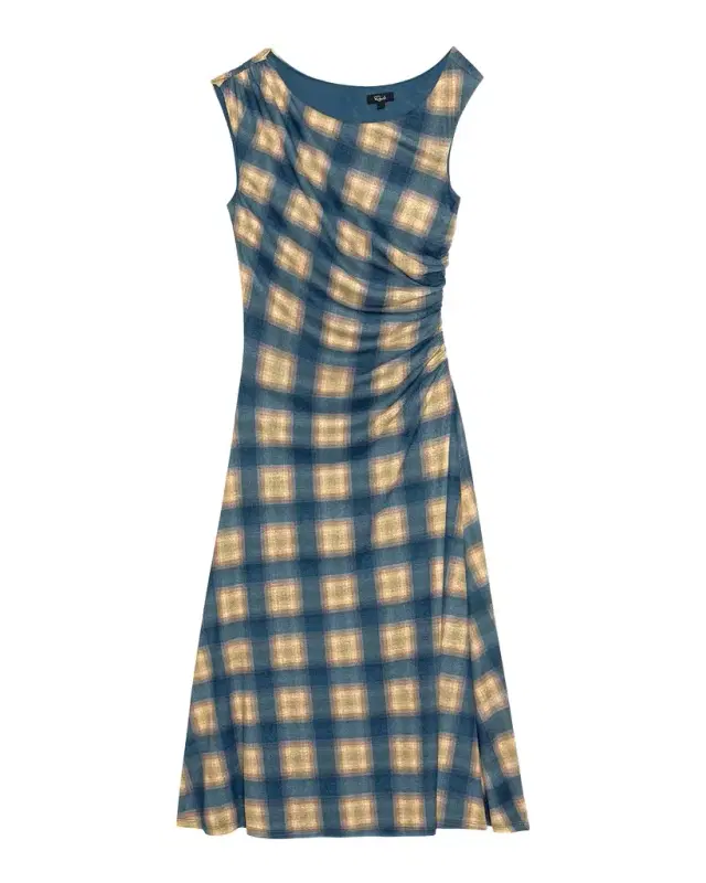 RAILS Sorra Sleeveless Ruched Plaid Midi Dress