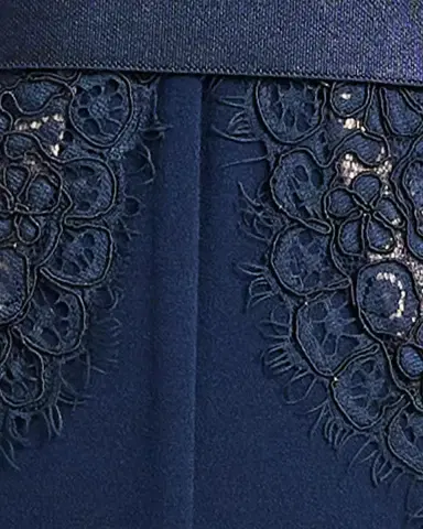 Tadashi Shoji Amaris Plunging Illusion Lace & Crepe Jumpsuit | Thumbnail 6 Tadashi Shoji Amaris Plunging Illusion Lace & Crepe Jumpsuit | Thumbnail 6