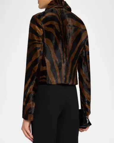 Simkhai Daria Zebra Calf Hair Jacket | Thumbnail 3 Simkhai Daria Zebra Calf Hair Jacket | Thumbnail 3