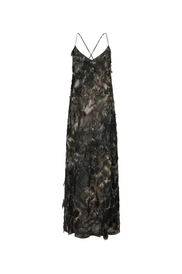 Roberto Cavalli Midi Dress with Fur Print on Destroyed-Effect Lace