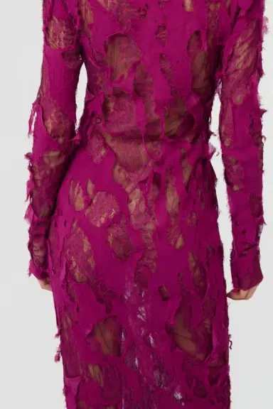 Roberto Cavalli Dress with Destroyed-Effect Lace | Thumbnail 5
