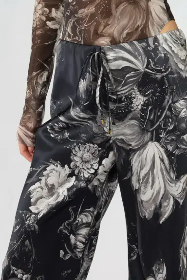 Roberto Cavalli Silk Trousers with Fiammingo Flowers Print | Thumbnail 4