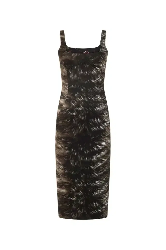 Roberto Cavalli Midi Dress in Scuba Jersey with Fur Print