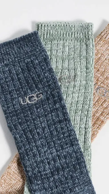 UGG Trey Rib Knit Crew Socks 3 Pack | Thumbnail 3