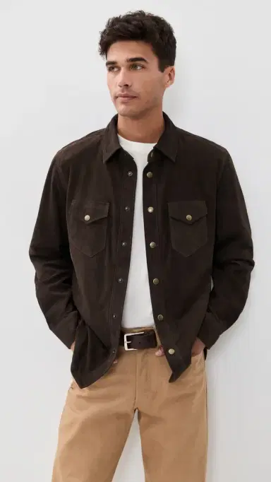 Billy Reid Savoy Suede Workshirt | Thumbnail 2