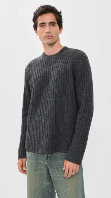 Helmut Lang Rustic Wool Rib Crew Sweater | Thumbnail 2