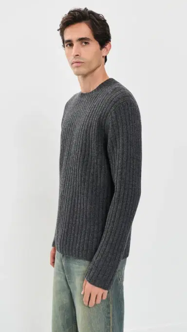 Helmut Lang Rustic Wool Rib Crew Sweater | Thumbnail 4