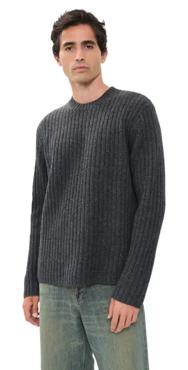 Helmut Lang Rustic Wool Rib Crew Sweater | Thumbnail 1