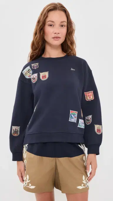 Sea Davis Patchwork Crew Neck Sweatshirt | Thumbnail 3