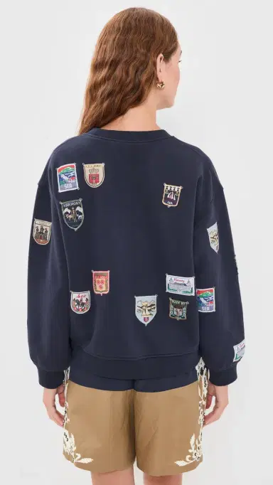 Sea Davis Patchwork Crew Neck Sweatshirt | Thumbnail 4