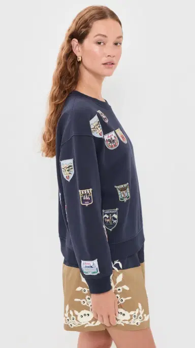 Sea Davis Patchwork Crew Neck Sweatshirt | Thumbnail 5