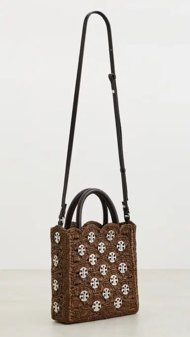Rabanne Small Raffia Tote Bag With Signature 1969 Discs | Thumbnail 4 Rabanne Small Raffia Tote Bag With Signature 1969 Discs | Thumbnail 4
