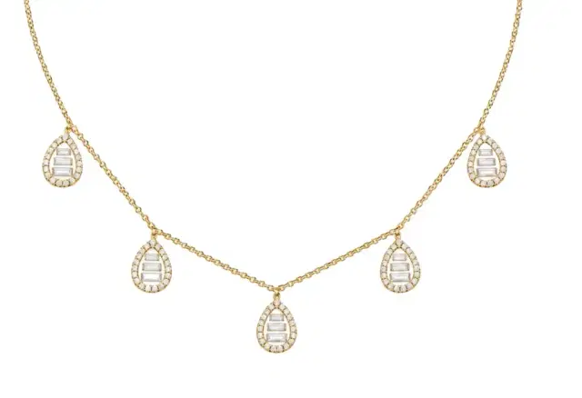 Wish Fine Jewelry 1.25ct Diamond 18K Gold Stationed Necklace