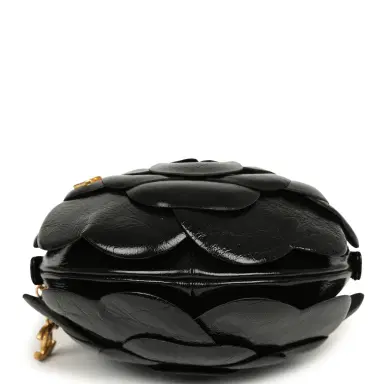 Chanel Chanel Camellia Round Clutch with Chain Black Patent Aged Calfskin Brushed Gold Hardware | Thumbnail 7 Chanel Chanel Camellia Round Clutch with Chain Black Patent Aged Calfskin Brushed Gold Hardware | Thumbnail 7