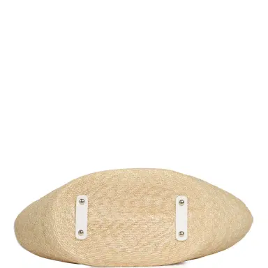 Chanel Chanel Large Shopping Tote Bag Light Beige Raffia, White Lambskin Light Gold Hardware | Thumbnail 7 Chanel Chanel Large Shopping Tote Bag Light Beige Raffia, White Lambskin Light Gold Hardware | Thumbnail 7