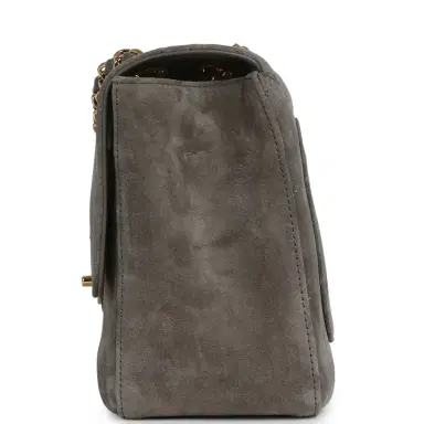 Chanel Chanel Maxi "Souplissimo" Small Flap Bag Dark Grey Suede Gold Hardware | Thumbnail 4 Chanel Chanel Maxi "Souplissimo" Small Flap Bag Dark Grey Suede Gold Hardware | Thumbnail 4