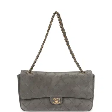 Chanel Chanel Maxi "Souplissimo" Small Flap Bag Dark Grey Suede Gold Hardware | Thumbnail 7 Chanel Chanel Maxi "Souplissimo" Small Flap Bag Dark Grey Suede Gold Hardware | Thumbnail 7