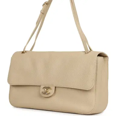 Chanel Chanel Maxi "Souplissimo" Small Flap Bag Light Beige Grained Calfskin Gold Hardware | Thumbnail 5 Chanel Chanel Maxi "Souplissimo" Small Flap Bag Light Beige Grained Calfskin Gold Hardware | Thumbnail 5