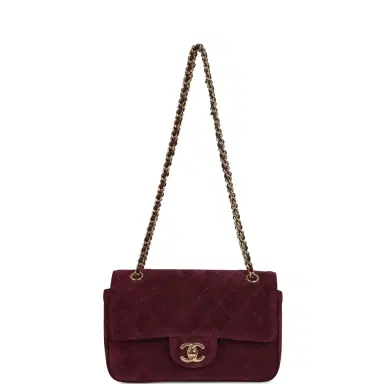 Chanel Chanel Mini "Souplissimo" Flap Bag Burgundy Suede Gold Hardware | Thumbnail 7 Chanel Chanel Mini "Souplissimo" Flap Bag Burgundy Suede Gold Hardware | Thumbnail 7