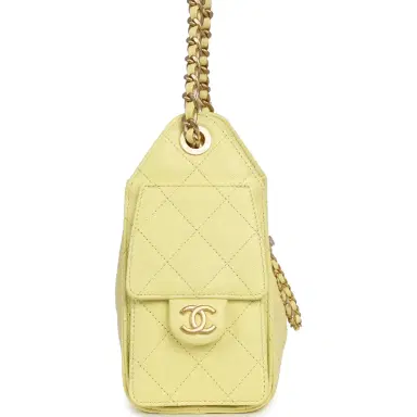 Chanel Chanel Mini 25 Hobo Bag Light Yellow Caviar Antique Gold Hardware | Thumbnail 3