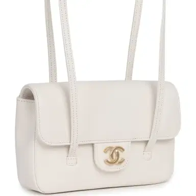 Chanel Chanel Mini Preppy Coco Clutch with Straps White Shiny Caviar Brushed Gold Hardware | Thumbnail 2 Chanel Chanel Mini Preppy Coco Clutch with Straps White Shiny Caviar Brushed Gold Hardware | Thumbnail 2