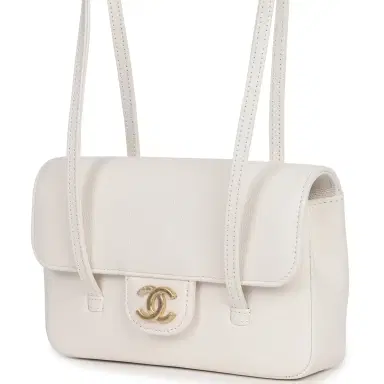 Chanel Chanel Mini Preppy Coco Clutch with Straps White Shiny Caviar Brushed Gold Hardware | Thumbnail 5 Chanel Chanel Mini Preppy Coco Clutch with Straps White Shiny Caviar Brushed Gold Hardware | Thumbnail 5