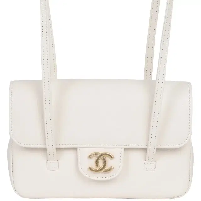 Chanel Chanel Mini Preppy Coco Clutch with Straps White Shiny Caviar Brushed Gold Hardware