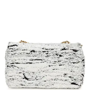 Chanel Chanel Mini Rectangular Flap Bag White, Black Sequins Gold Hardware | Thumbnail 4 Chanel Chanel Mini Rectangular Flap Bag White, Black Sequins Gold Hardware | Thumbnail 4