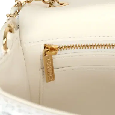 Chanel Chanel Mini Rectangular Flap Bag White, Black Sequins Gold Hardware | Thumbnail 10 Chanel Chanel Mini Rectangular Flap Bag White, Black Sequins Gold Hardware | Thumbnail 10