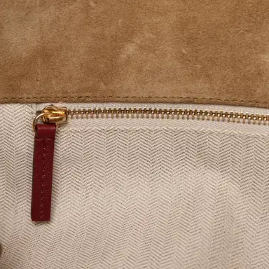 Chanel Chanel Small CC Cabas Hobo Bag Dark Beige Suede Gold Hardware | Thumbnail 9
