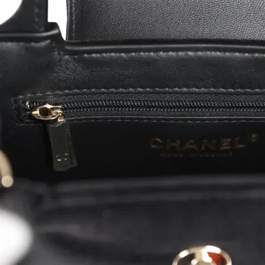 Chanel Chanel Small Kelly Shopper Black Velvet Crystal Light Gold Hardware | Thumbnail 9 Chanel Chanel Small Kelly Shopper Black Velvet Crystal Light Gold Hardware | Thumbnail 9
