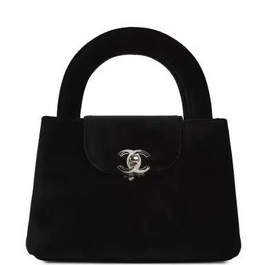 Chanel Chanel Small Kelly Shopper Black Velvet Crystal Light Gold Hardware | Thumbnail 1 Chanel Chanel Small Kelly Shopper Black Velvet Crystal Light Gold Hardware | Thumbnail 1